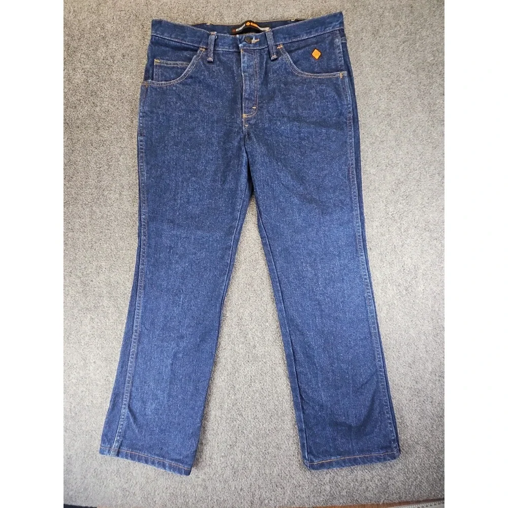 Wrangler FR Flame Resistant Slim Fit Jeans Mens 34x30 Workwear Blue Denim 1645